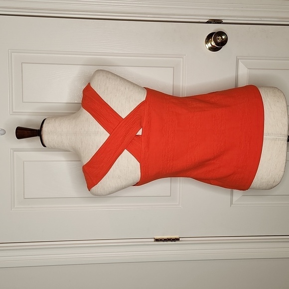 Maeve Anthropologie Women's Orange Cross Back Knit Tank Size S NWT - Picture 6 of 14